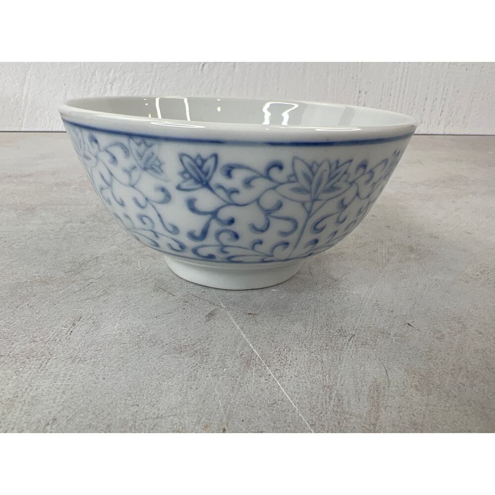 Vintage Chinese Porcelain Blue and White Rice Bowl